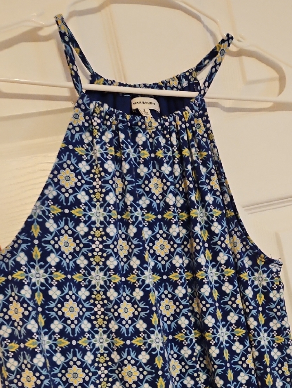 Max Studio Blue Floral Halter Midi Dress - Picture 3 of 10